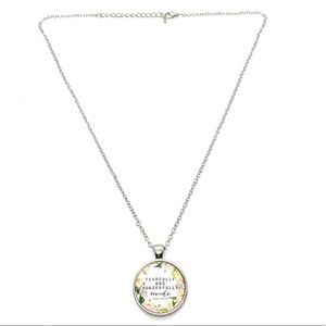 Silver Faith quote pendant necklace
